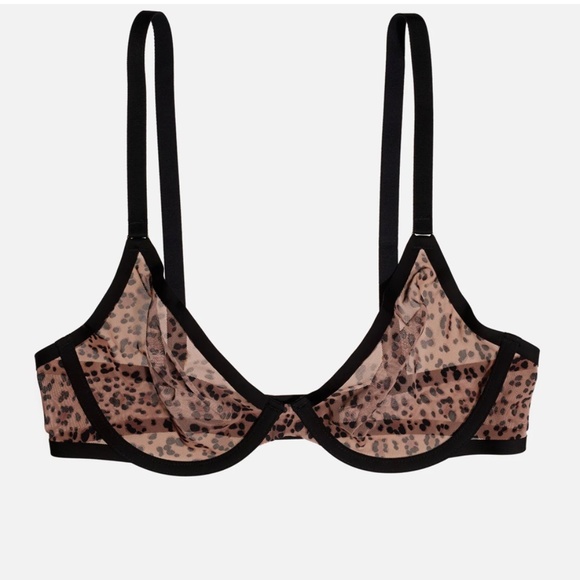 CUUP Other - CUUP The Plunge Leopard Print Bra 34F EUC